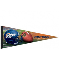 Denver Broncos Pennant 12x30 Premium Style Helmet Design