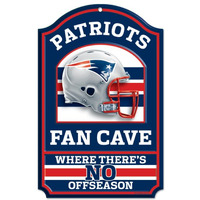 New England Patriots Wood Sign - 11"x17" Fan Cave Design