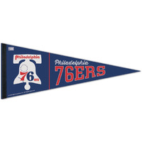 Philadelphia 76ers Pennant 12x30 Premium Style Hardwood Classic Design Special Order