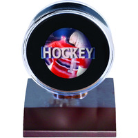Wood Hockey Puck Holder - Dark Wood