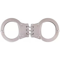 Detective Double-Lock Handcuffs With 3 Hinges - Nickel