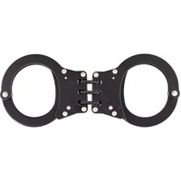 Detective Double-Lock Handcuffs With 3 Hinges - Black