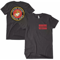 Marine Veteran Men's T-Shirt Black 2-Sided - 3XL