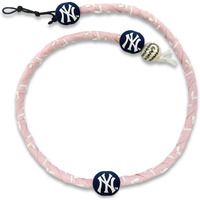 New York Yankees Necklace Frozen Rope Baseball Leather Pink CO