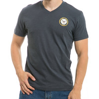 Military V-Neck Tee, Navy, Navy, L