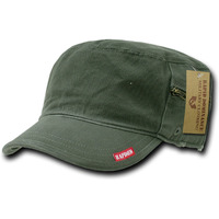 Adjustable Patrol Caps w/ Zipper, Olive