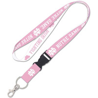 Notre Dame Fighting Irish Lanyard with Detachable Buckle - Pink