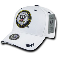 White Military Caps, Navy, Wht