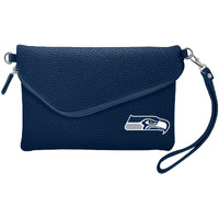 Seattle Seahawks Purse Pebble Fold Over Crossbody Navy