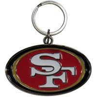 San Francisco 49ers Chrome Logo Cut Keychain