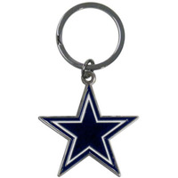 Dallas Cowboys Chrome Logo Cut Keychain