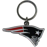 New England Patriots Chrome Logo Cut Keychain