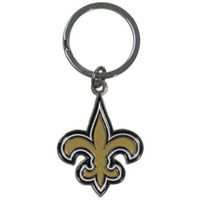 New Orleans Saints Chrome Logo Cut Keychain