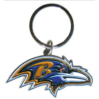 Baltimore Ravens Chrome Logo Cut Keychain