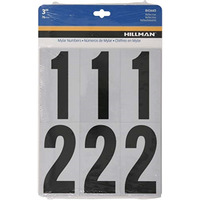 5027200 NUMBERS 0-9 BLK 3"" 26PC Hillman 3 in. Reflective Black Mylar Self-Adhesive Number Set 0-9 26 pc (Pack of 6)