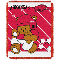 Arkansas OFFICIAL Collegiate "Half Court" Baby Woven Jacquard Throw(D0102HHB1BG.)