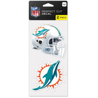 Miami Dolphins Decal 4x4 Perfect Cut Set of 2