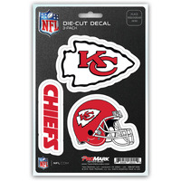 Kansas City Chiefs Decal Die Cut Team 3 Pack