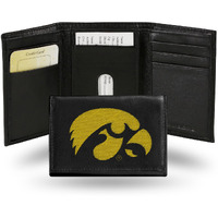 Iowa Hawkeyes Wallet Trifold Leather Embroidered