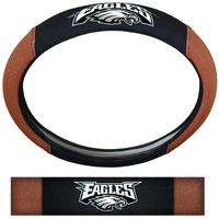 Philadelphia Eagles Steering Wheel Cover Premium Pigskin Style
