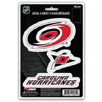 Carolina Hurricanes Decal Die Cut Team 3 Pack - Special Order