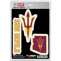 Arizona State Sun Devils Decal Die Cut Team 3 Pack