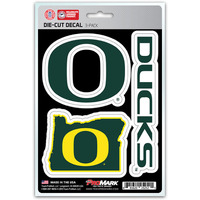 Oregon Ducks Decal Die Cut Team 3 Pack