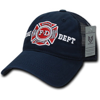 Relaxed Trucker Caps, Fire Dept, Navy