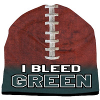 Beanie I Bleed Style Sublimated Football Forest Green Design