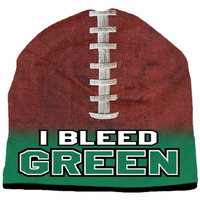 Beanie I Bleed Style Sublimated Football Kelly Green Design