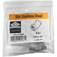 FEMALE ELBOW 45 1/4" SS (Pack of 1)