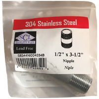 NIPPLE SS 1/2" X 3.5" (Pack of 1)