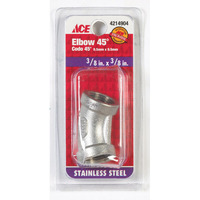 FEMALE ELBOW 45 3/8" SS (Pack of 1)