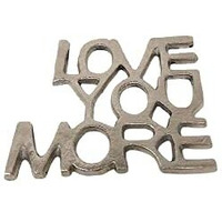 storeindya Aluminium Casted Love You More Coaster in Nickle Plating