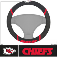 Kansas City Chiefs Steering Wheel Cover Mesh/Stitched