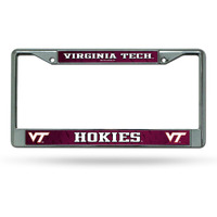 Virginia Tech Hokies License Plate Frame Chrome Printed Insert