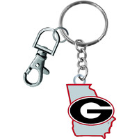 Georgia Bulldogs Keychain State Design - Special Order