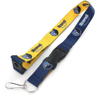 Memphis Grizzlies Lanyard Reversible Blue and Yellow Special Order