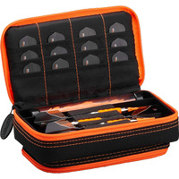 Casemaster Plazma Plus Dart Case Black with Orange Zipper and Phone Pocket