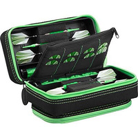 Casemaster Plazma Pro Dart Case Black with Green Zipper and Phone Pocket