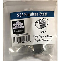 SQ HEAD PLUG 3/4" SS (Pack of 1)