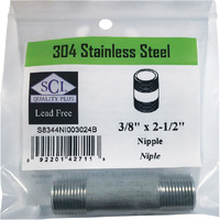 NIPPLE SS 3/8" X 2.5" (Pack of 1)