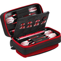 Casemaster Plazma Pro Dart Case Black with Ruby Zipper and Phone Pocket