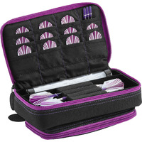 Casemaster Plazma Plus Dart Case Black with Amethyst Zipper and Phone Pocket