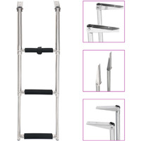 vidaXL Folding Boarding Ladder 3-step Stainless Steel