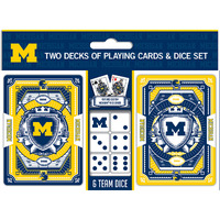 Michigan Wolverines Playing Cards and Dice Set