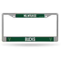 Milwaukee Bucks License Plate Frame Chrome Printed Insert