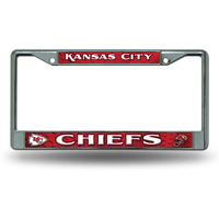 Kansas City Chiefs License Plate Frame Chrome Alternate