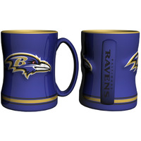 Baltimore Ravens Coffee Mug 14oz Sculpted Relief Team Color
