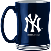 New York Yankees Coffee Mug 14oz Sculpted Relief Team Color